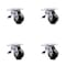 Service Caster 4 Inch Glass Filled Nylon Caster Set with Roller Bearings and Total Lock Brakes SCC-TTL30S420-GFNR-4 - alternate 1